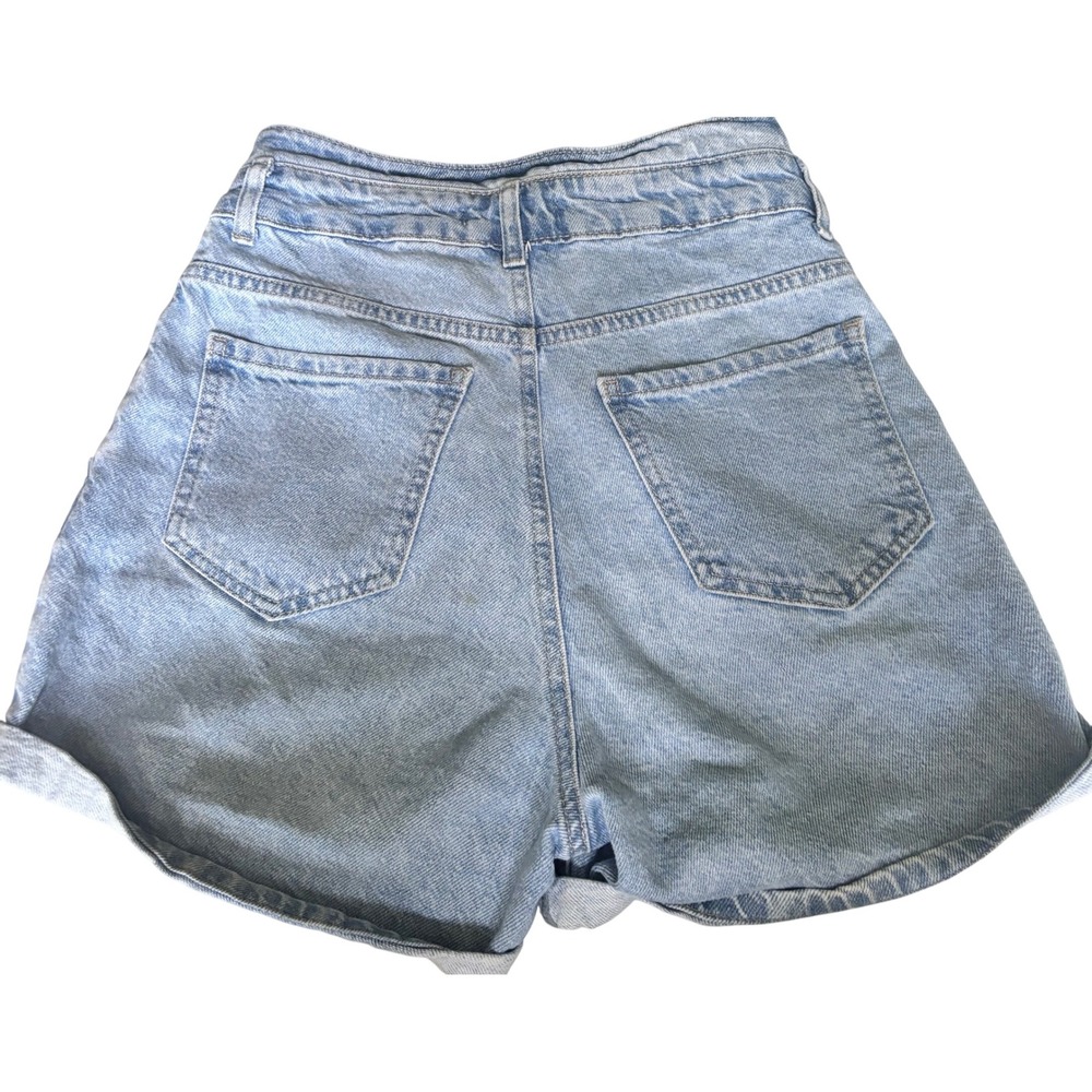 DF Jeans by Defacto High Waisted,‎ Light  Wash Jean Shorts Size 34 - Picture 2 of 7